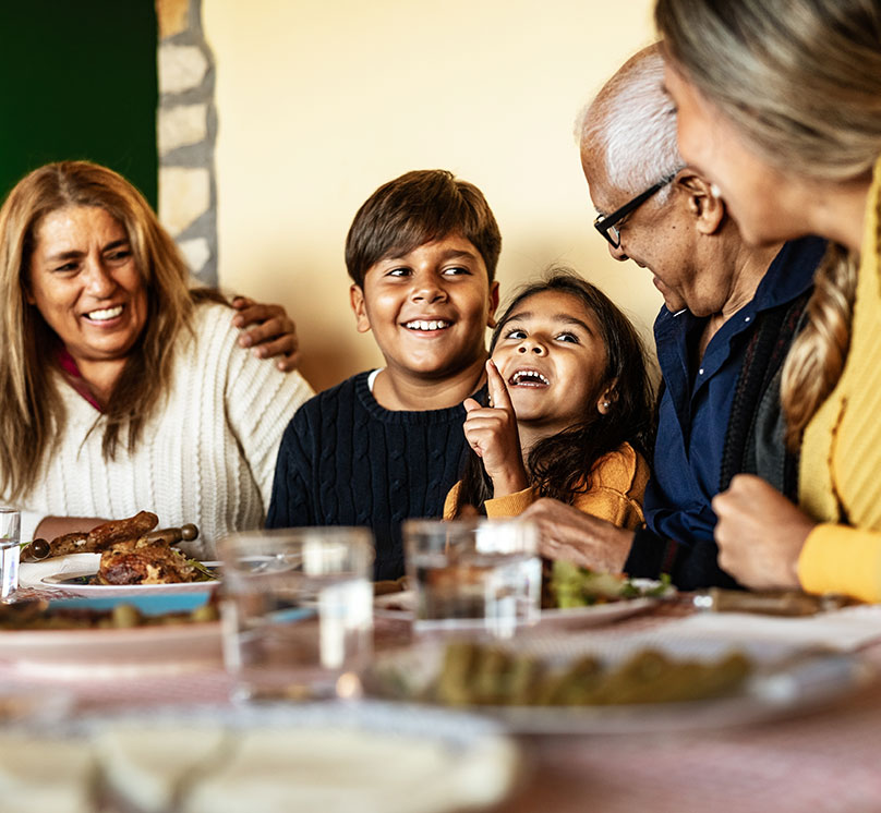 family around table